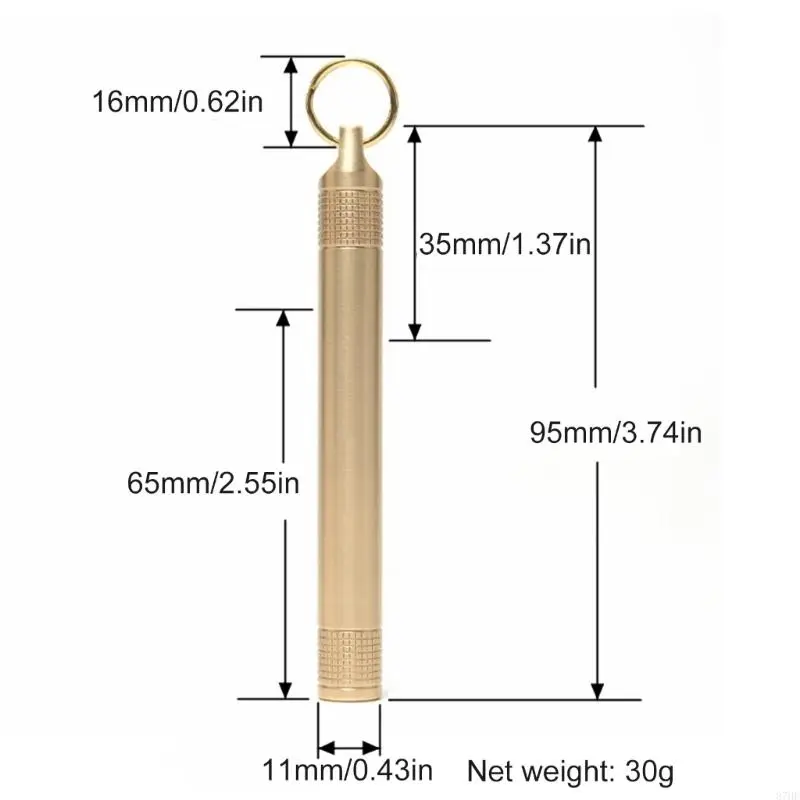 Brass Seal Bottles Waterproofs Canister Keychain Toothpick Bottle Outdoor Camping Tool Pocket Pills Case Holder