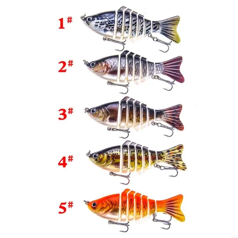 Swimming Lures with Treble Hook for Trout Multi Jointed Swimbait