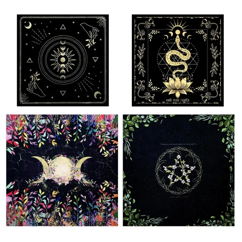 Own Your Power Altar Cloth Moon Phase Snake Tarot Cloth for Spread Tarot Reading Cloth Rune Divination Witch Wiccan Table Games