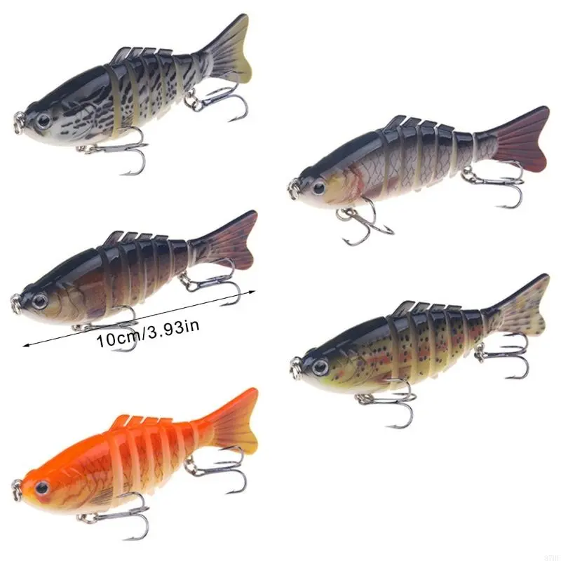 Swimming Lures with Treble Hook for Trout Multi Jointed Swimbait