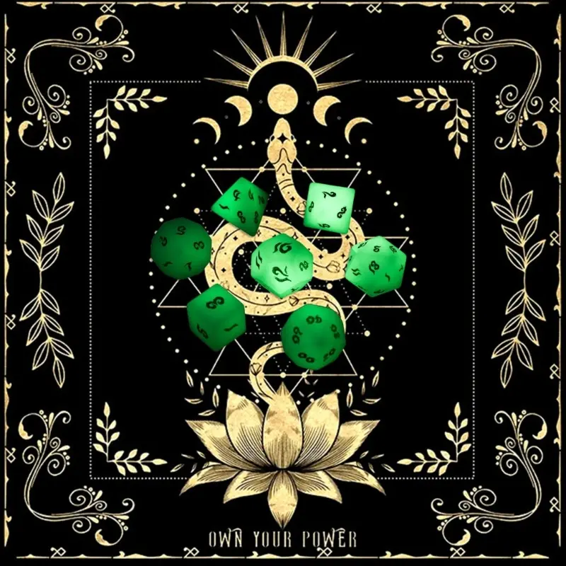 Own Your Power Altar Cloth Moon Phase Snake Tarot Cloth for Spread Tarot Reading Cloth Rune Divination Witch Wiccan Table Games