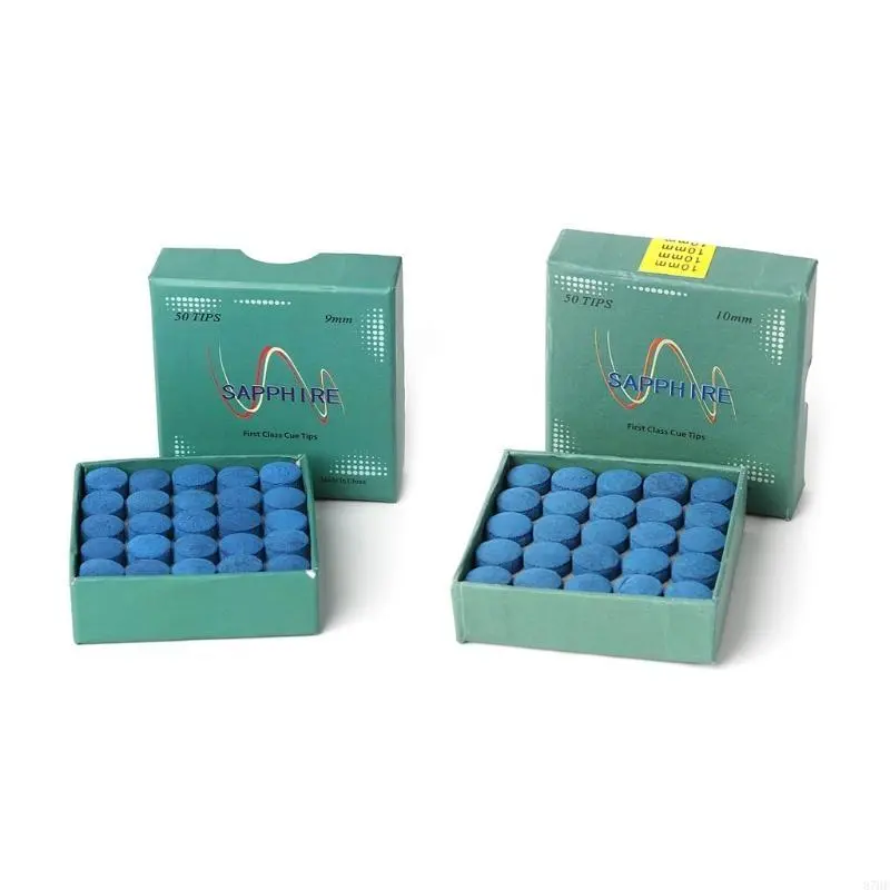 50Pcs 2 Sizes Blue Pool Cue Tips Pool Billiard Cue Tips Billiard Tips Kits