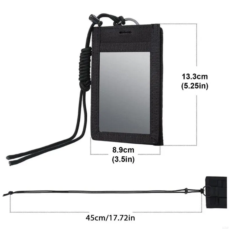 Tactically Card Holder Tours Guide Badge Holder Outdoor Travel Pouches Pen Purse with Lanyard Credit Card Organizers