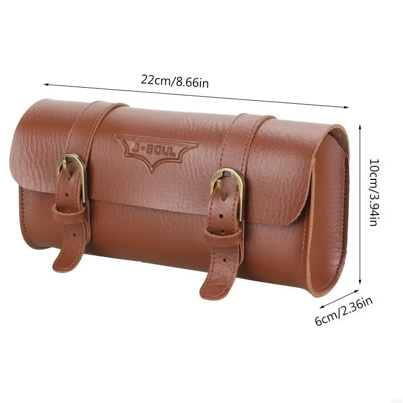 Motorcycle Tool Bag, PU Leather Fork Saddlebags Side Bag Handlebar