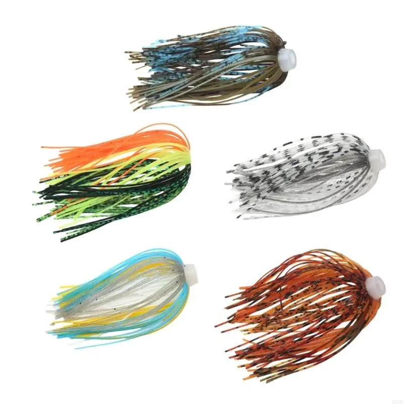 5pcs 88 Strand Silicone Jigs Skirts Fishing Lures Skirts Quickly Change Fishing Umbrella Skirts for Spinnerbaits Jigs