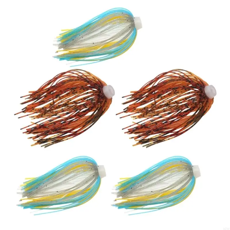 5pcs 88 Strand Silicone Jigs Skirts Fishing Lures Skirts Quickly Change Fishing Umbrella Skirts for Spinnerbaits Jigs