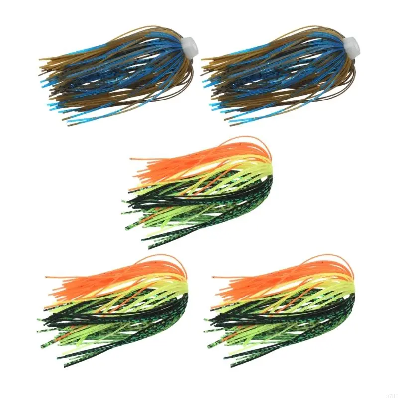 5pcs 88 Strand Silicone Jigs Skirts Fishing Lures Skirts Quickly Change Fishing Umbrella Skirts for Spinnerbaits Jigs