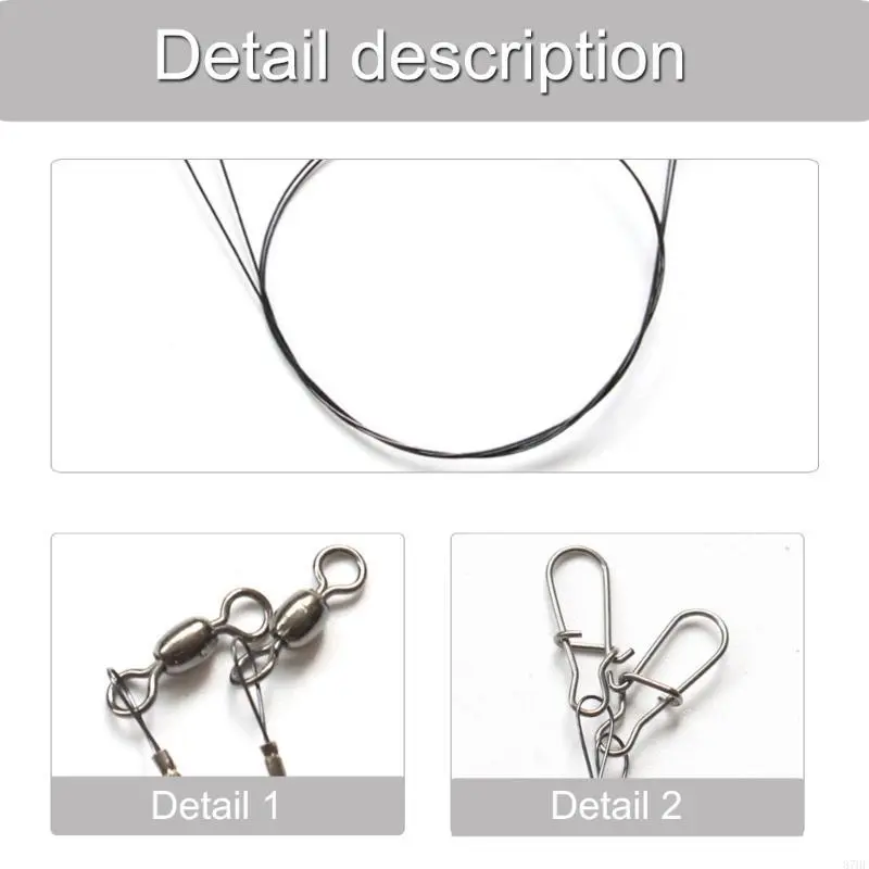 2Pcs Wire Leader Line Fishing Line Wire Heavy Duty Fishing Leaders with Fishing Leader Fishing Accessorie