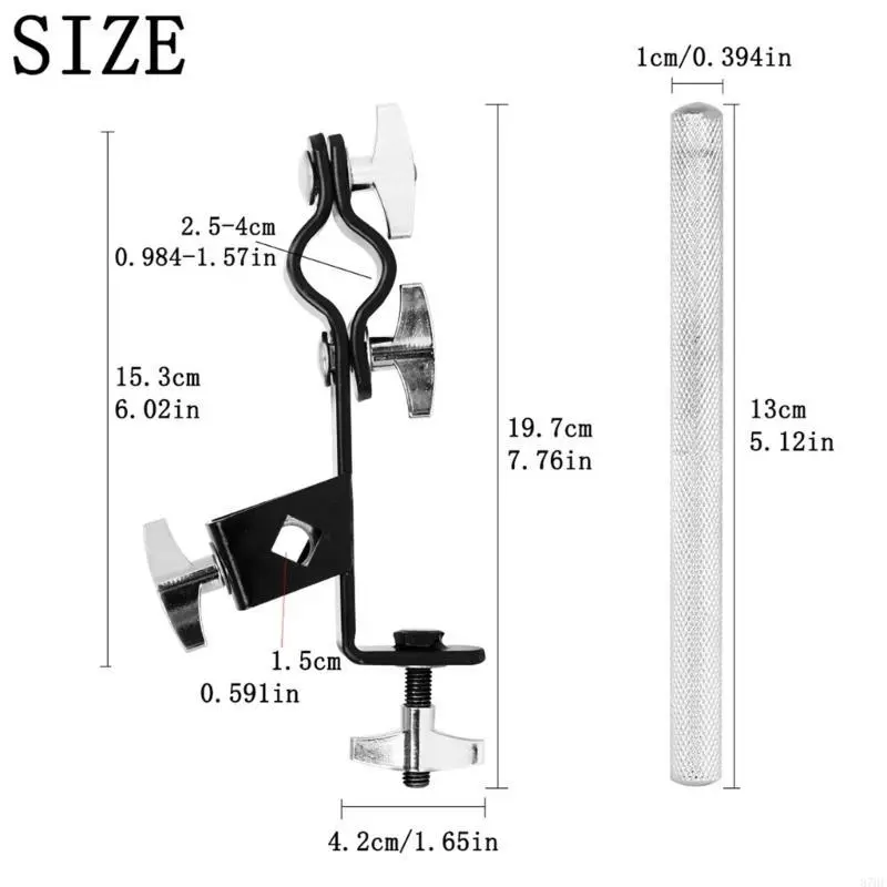 Metal Cowbell Holder Clamp Drum Tambourine Support Clip Adjustable Cowbell MountIng Bracket Clamp Easy to Install