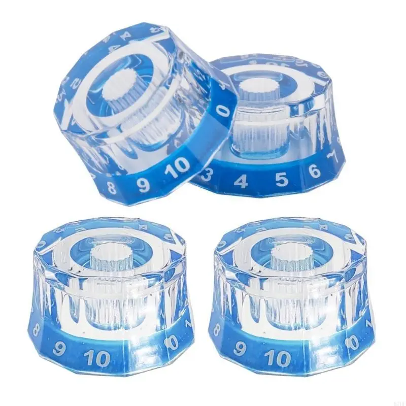 4Pcs Electric Guitar Bass Top Hat Knobs Replacements Clear Knobs Speed Volumes Tone Control Knobs Guitar Contral Knobs
