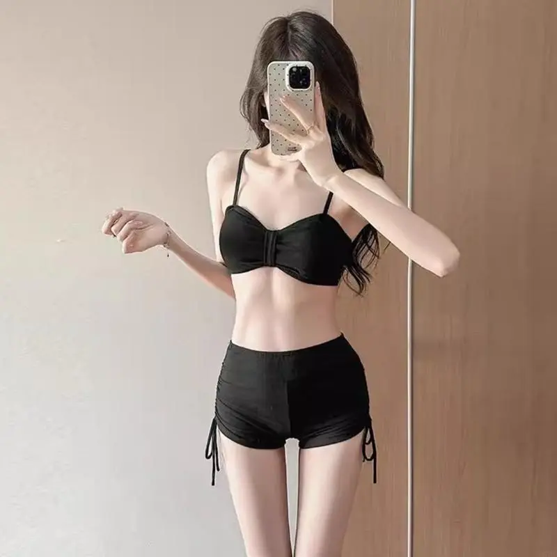 Women Two Piece Swimsuit High Waist Bathing Suit with Long Sleeve Beach Coverup