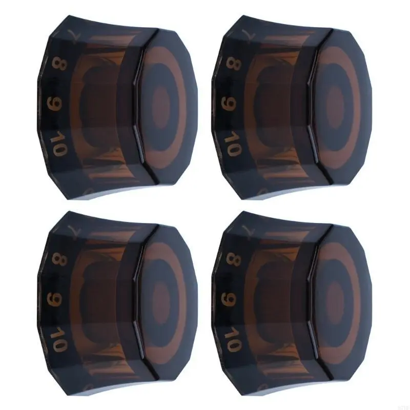 4Pcs Electric Guitar Bass Top Hat Knobs Replacements Clear Knobs Speed Volumes Tone Control Knobs Guitar Contral Knobs