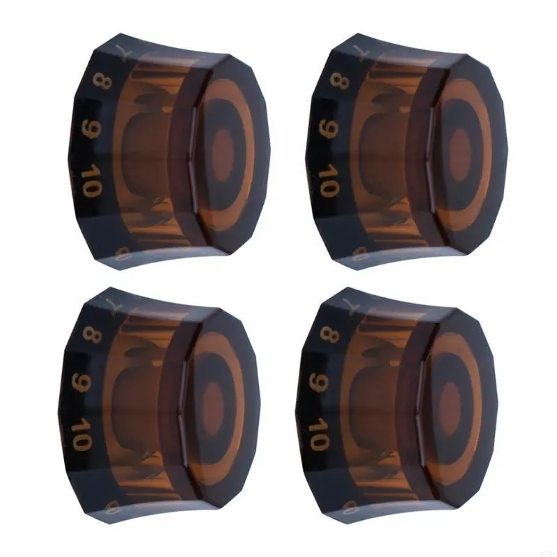 4Pcs Electric Guitar Bass Top Hat Knobs Replacements Clear Knobs Speed Volumes Tone Control Knobs Guitar Contral Knobs