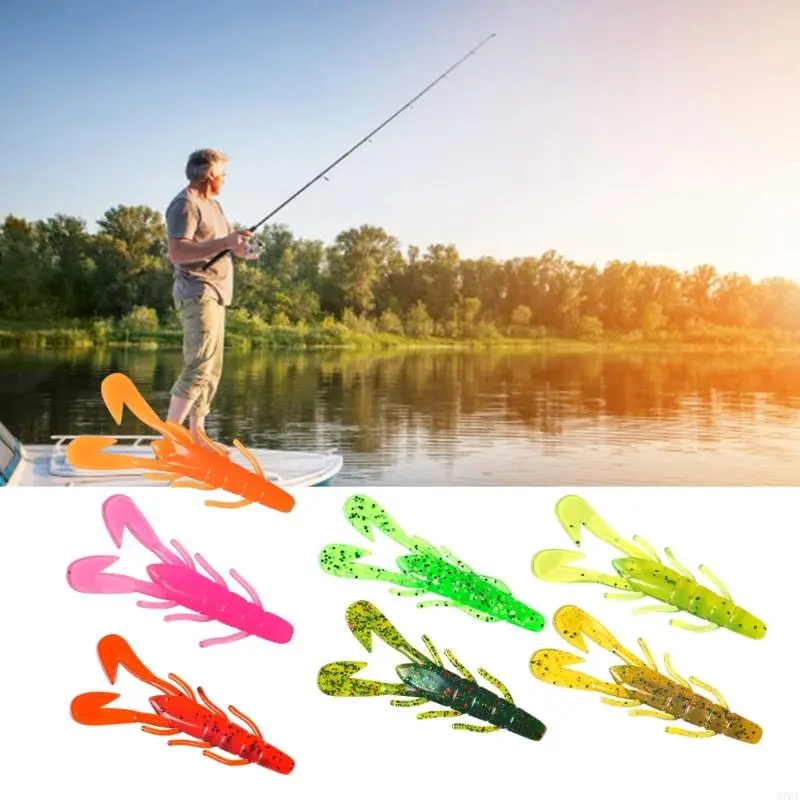 8cm 6g Soft Lure Baits Crawfish Lures for Trout Shrimp Baits Pack of 10
