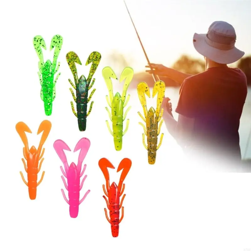 8cm 6g Soft Lure Baits Crawfish Lures for Trout Shrimp Baits Pack of 10