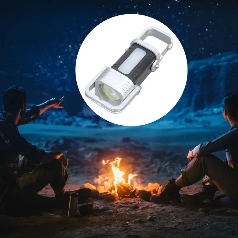 Multifunctional Keychain Light Plastic Texture LED Work Light for Camping Use