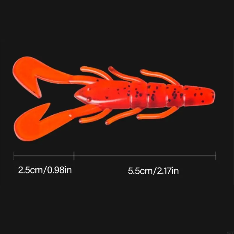 8cm 6g Soft Lure Baits Crawfish Lures for Trout Shrimp Baits Pack of 10
