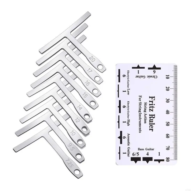 Radius Gauge and Guitar String Height Ruler Luthier Tool Guitar Measuring Tool For Guitar And Bass Setup Easy to Use