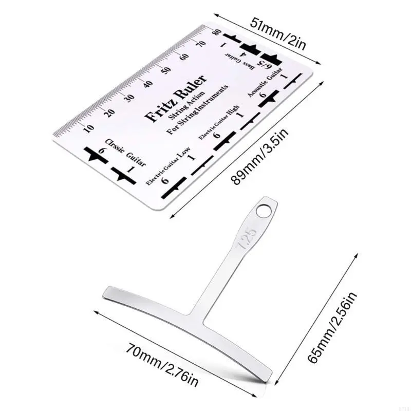 Radius Gauge and Guitar String Height Ruler Luthier Tool Guitar Measuring Tool For Guitar And Bass Setup Easy to Use