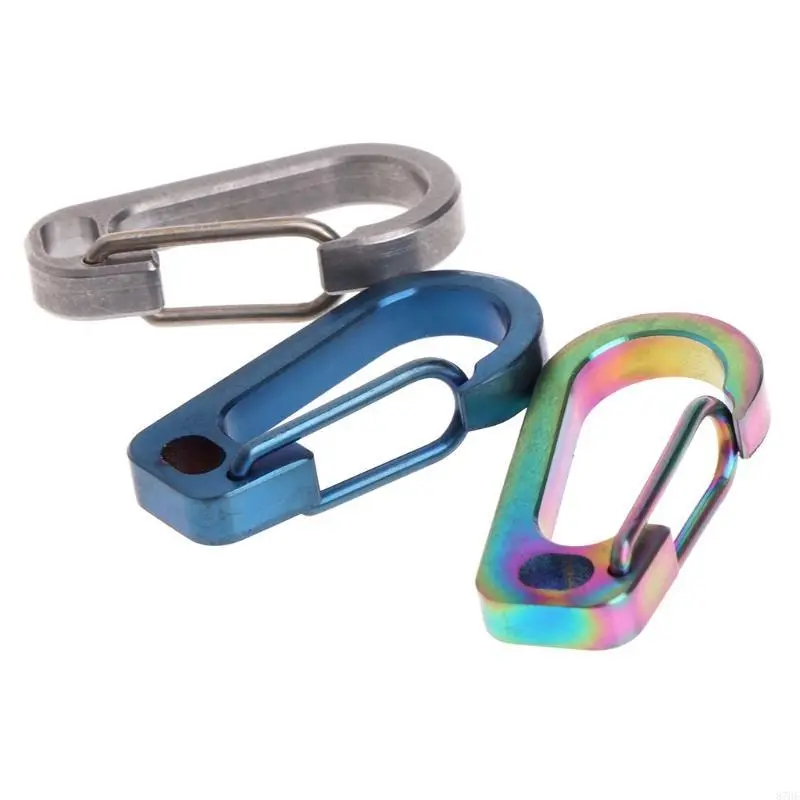 D Carabiner Keychain Spring Flat Hole Flashlight Buckle Outdoor Camping Tool