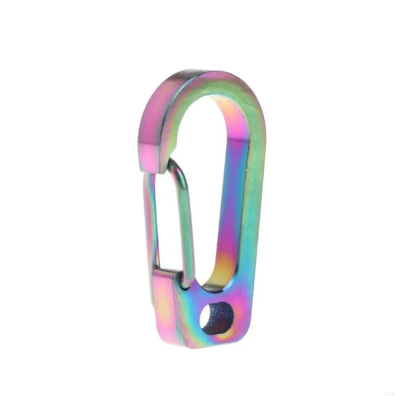 D Carabiner Keychain Spring Flat Hole Flashlight Buckle Outdoor Camping Tool