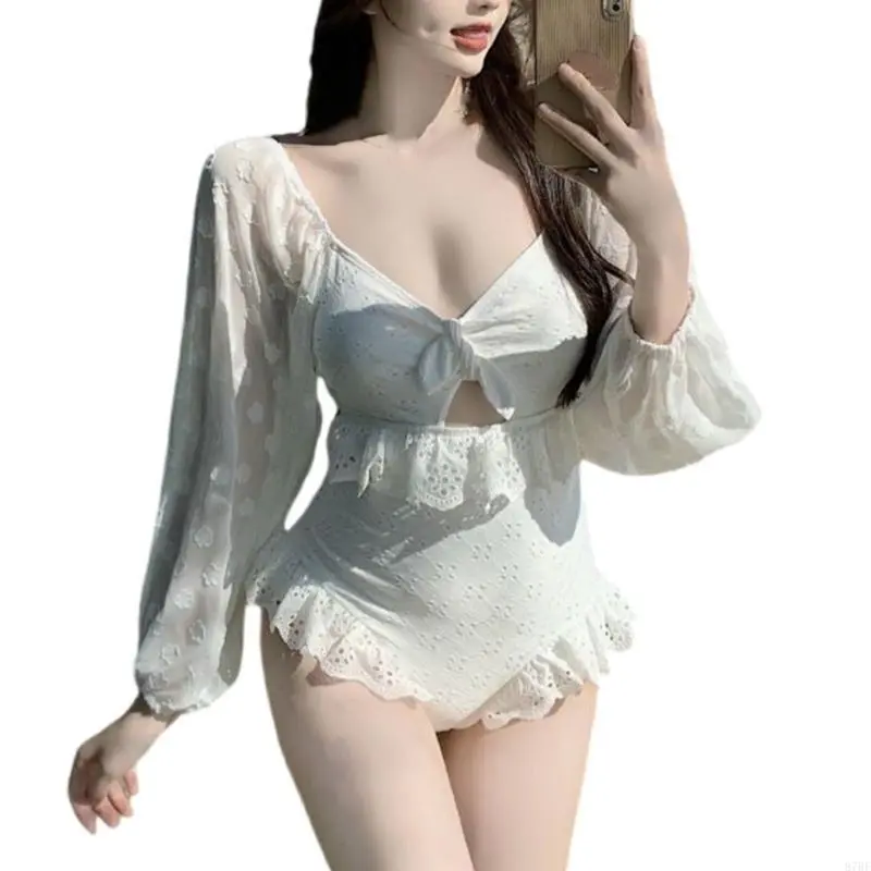 Women High Waist Bathing Suit 1 Pc Swimwear Fashionable Push Up Swimsuit