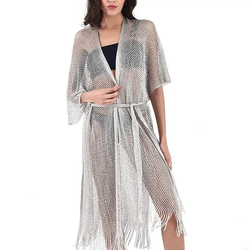 Women Beach Kimono Open Front Beach Kimono Cardigans Bathing Suit Coverup