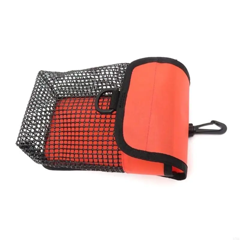 Underwater Storage Bag Diving Equipment Scuba Diving Reel Bag Safety Marker Buoy Mesh Bag Clip Mesh Pack