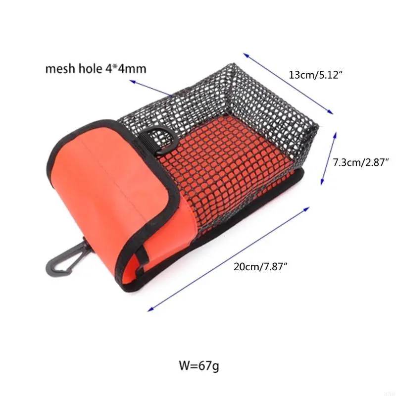 Underwater Storage Bag Diving Equipment Scuba Diving Reel Bag Safety Marker Buoy Mesh Bag Clip Mesh Pack
