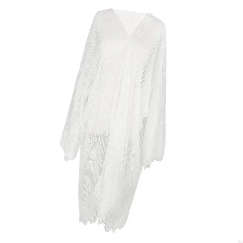 Elegant Lace Beach Summer Swimsuit Cover Up Soft Bohemian Dress Cardigan