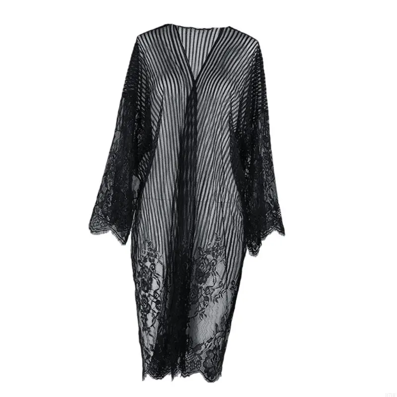 Elegant Lace Beach Summer Swimsuit Cover Up Soft Bohemian Dress Cardigan