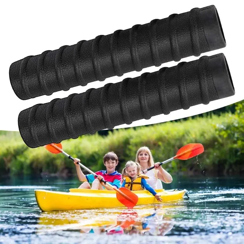 2Pcs Rubber Boats Paddle Grip Nonslip Canoes Hand Protector Easy to Install