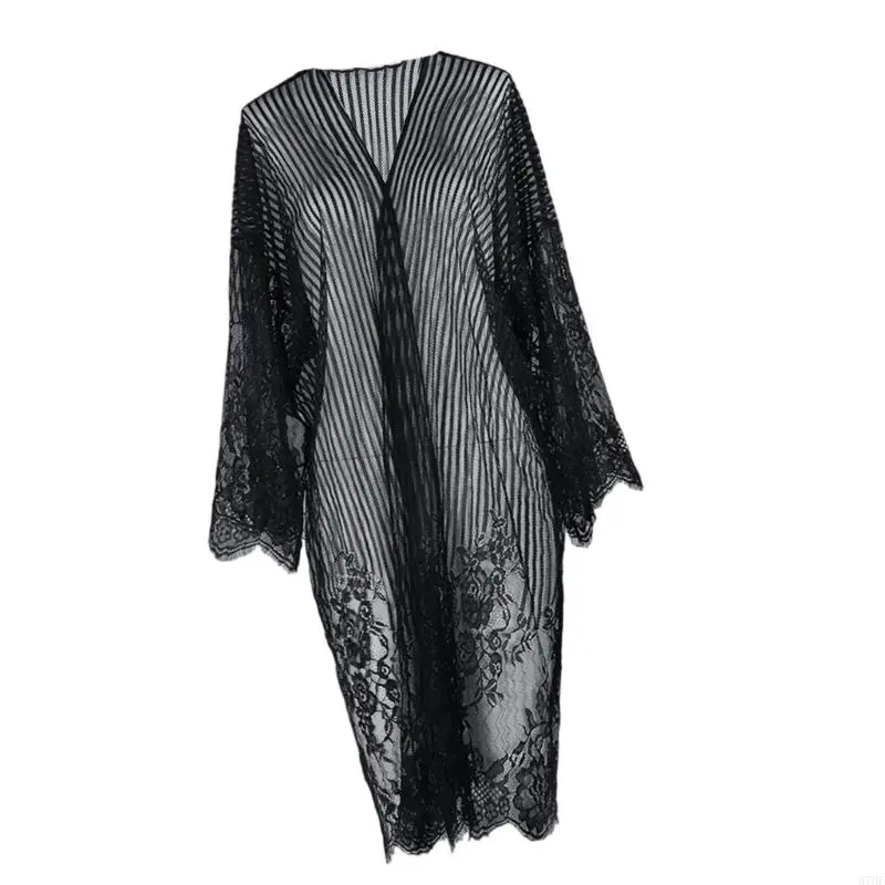 Elegant Lace Beach Summer Swimsuit Cover Up Soft Bohemian Dress Cardigan