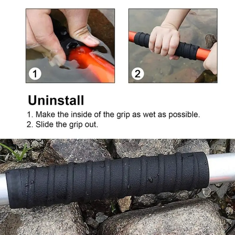 2Pcs Rubber Boats Paddle Grip Nonslip Canoes Hand Protector Easy to Install