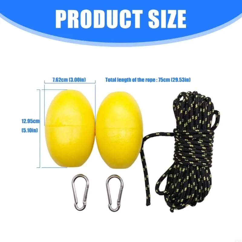 30 ft. Marine Rope Tow Line Anchors Buoy Float Leash for Fishing Drift Sea Anchors