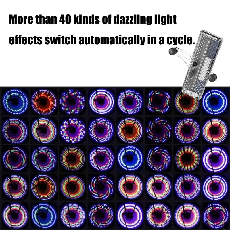 Multicolor LED Bike Spokes Light Solar Charging Sensors Bicycles Wheel Lamp for Outdoor Activity