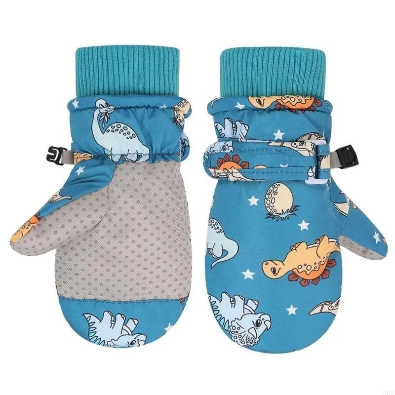 Winter Ski Mittens Thicken Warm Fleece Gloves Toddler Mittens for Kids 2-4 Years