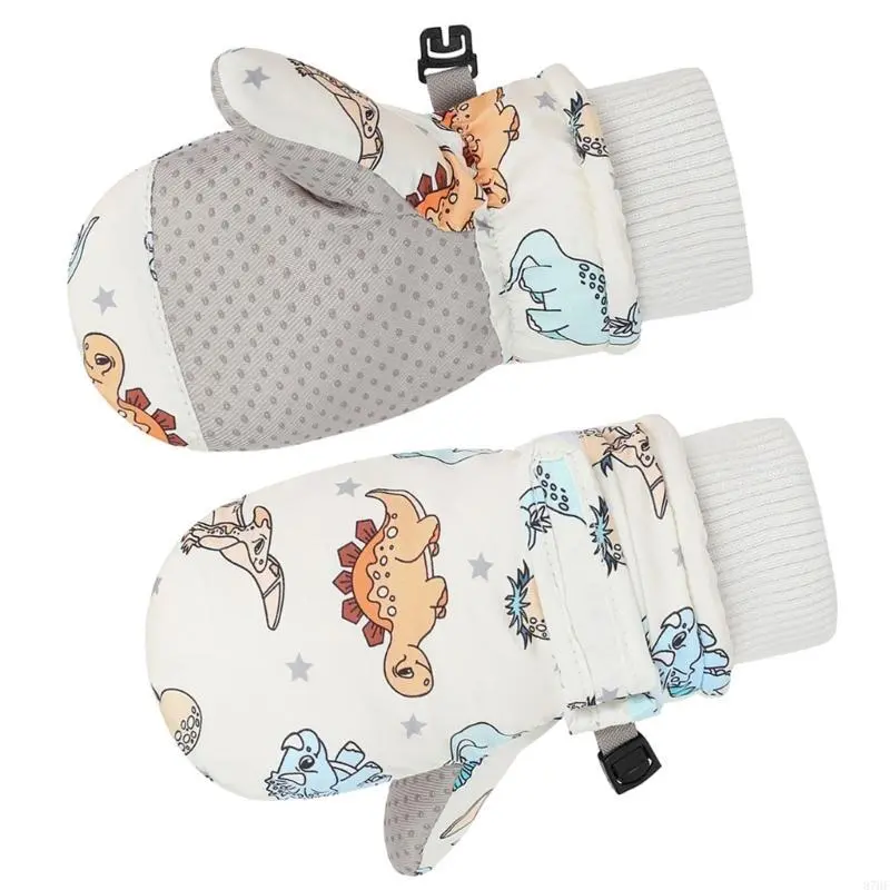 Winter Ski Mittens Thicken Warm Fleece Gloves Toddler Mittens for Kids 2-4 Years