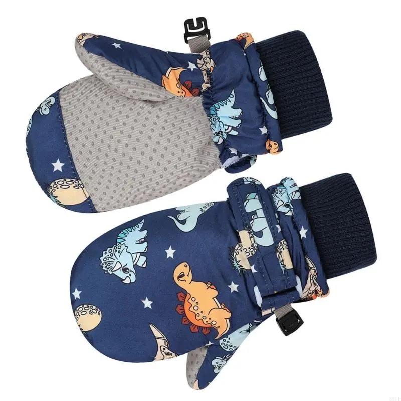 Winter Ski Mittens Thicken Warm Fleece Gloves Toddler Mittens for Kids 2-4 Years