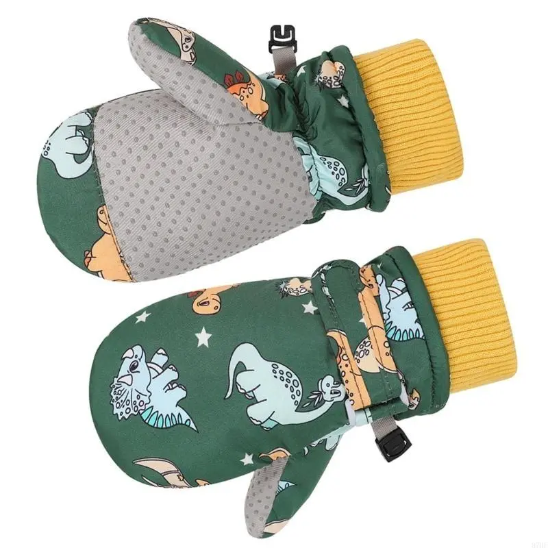 Winter Ski Mittens Thicken Warm Fleece Gloves Toddler Mittens for Kids 2-4 Years