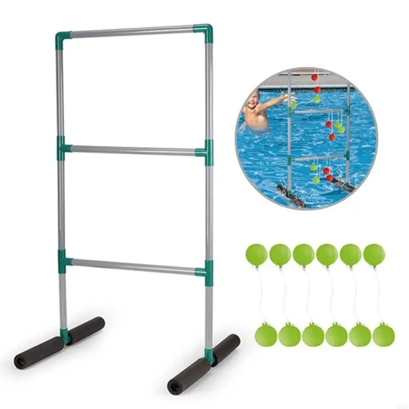 Basketball Hoop Football Net for Poolside with 2 Ball and Outdoor Swimming