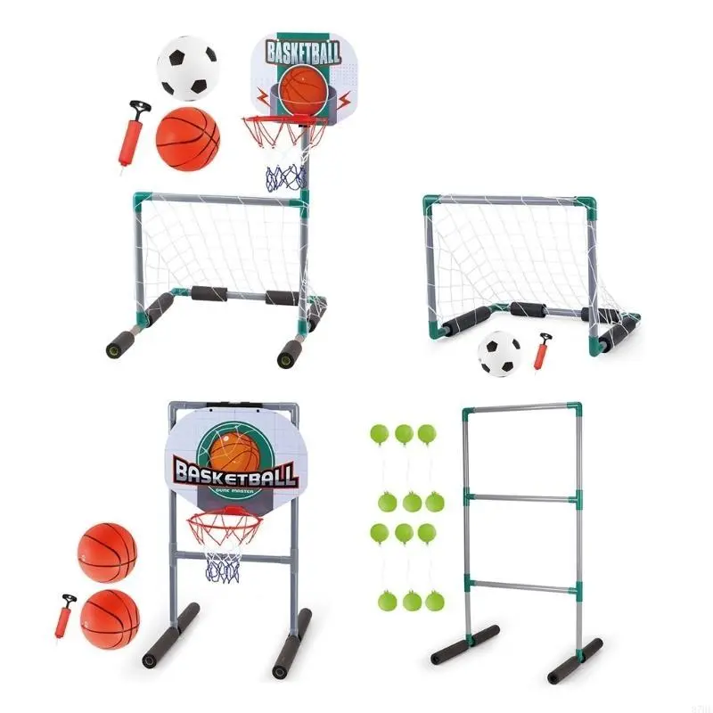 Basketball Hoop Football Net for Poolside with 2 Ball and Outdoor Swimming