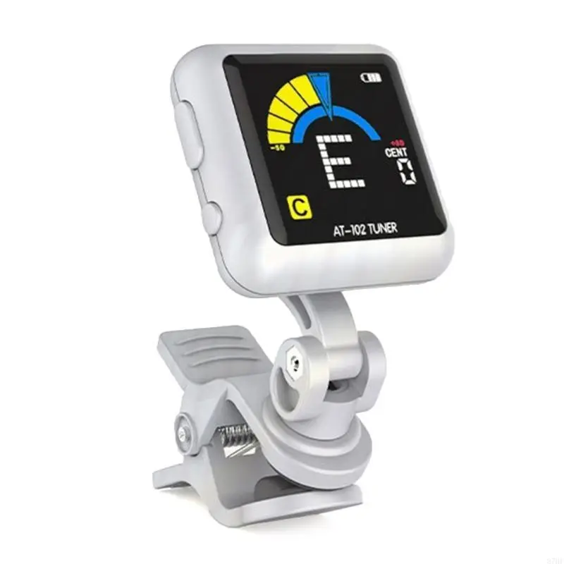 Rechargeable Clip On Electric Guitar Tuner for Guitar, Ukulele, Violin, Banjos