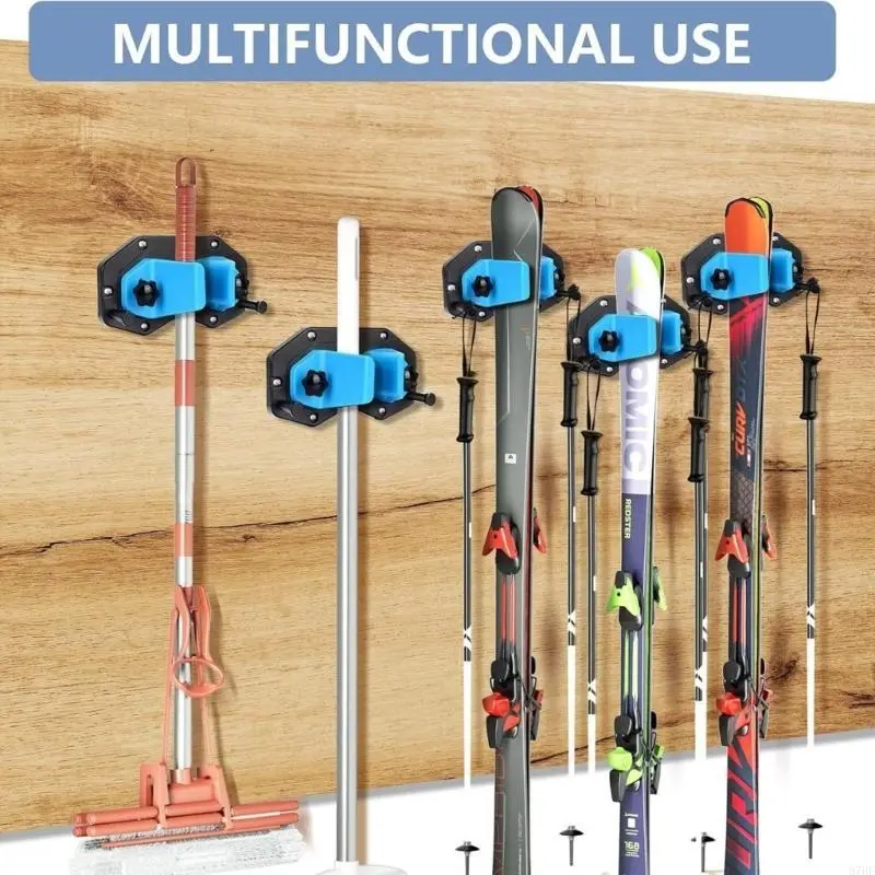 Nonslip Ski & Snowboard Wall Rack Ski Storage Holder Winter Gear Wall Mount Snowboard Storage Rack Enduring