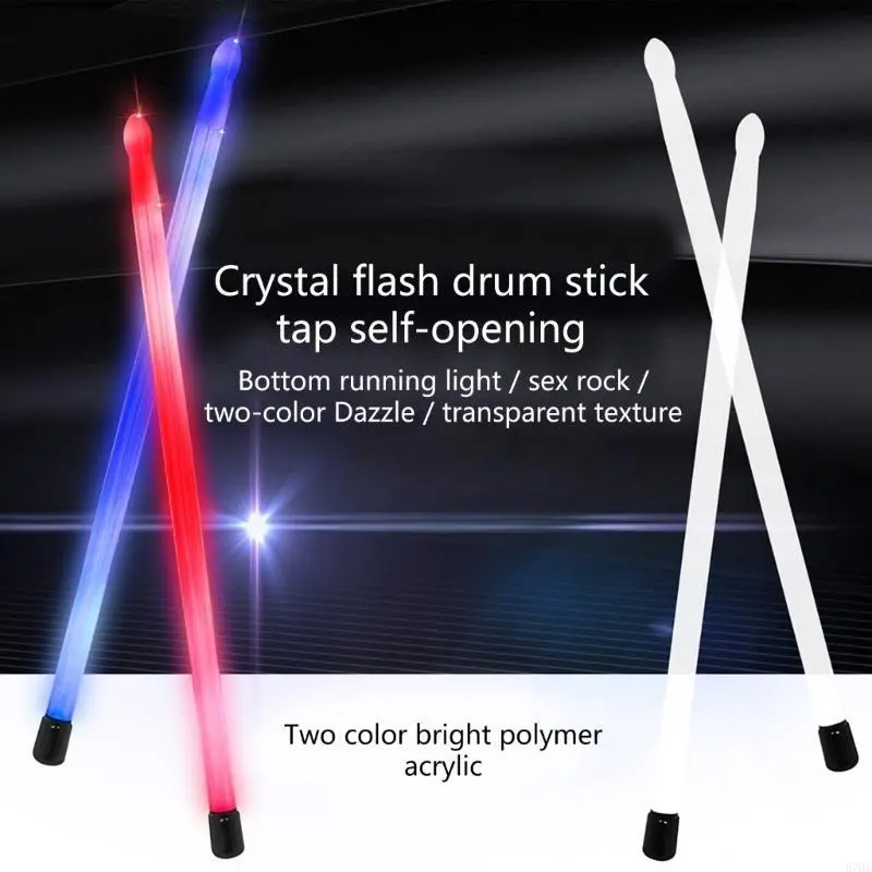 Acrylic Drumstick Double Color Glow Drumsticks Percussion Instrument Accessory