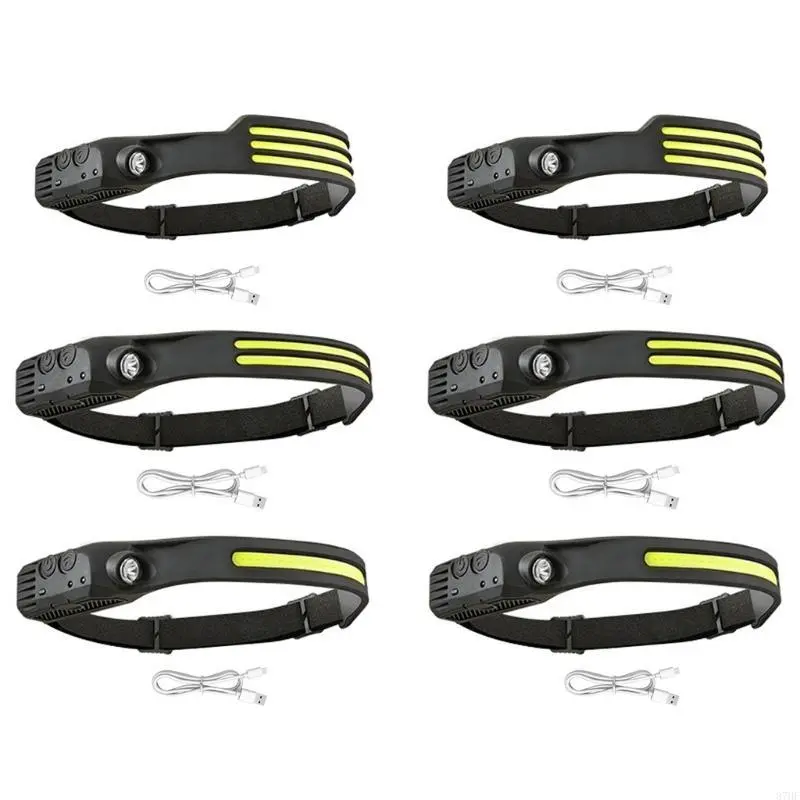 Watertight Headlight for Running Camping, Rechargeable LED Head Torch Headlamps