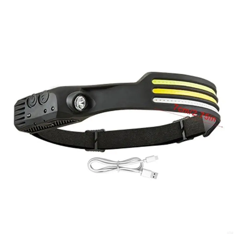 Watertight Headlight for Running Camping, Rechargeable LED Head Torch Headlamps