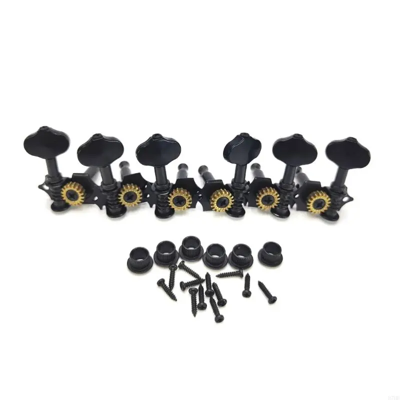 Pack of 6 Open Back Guitar Machine Heads for Enhanced Sound Quality and Resonance on Acoustic and Electric Guitars