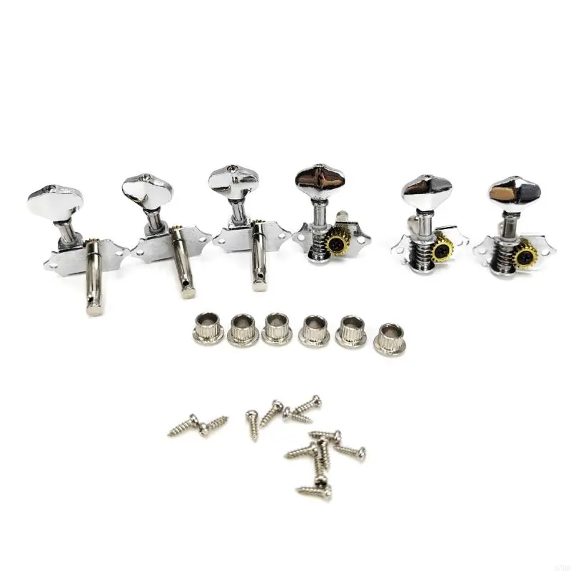 Pack of 6 Open Back Guitar Machine Heads for Enhanced Sound Quality and Resonance on Acoustic and Electric Guitars