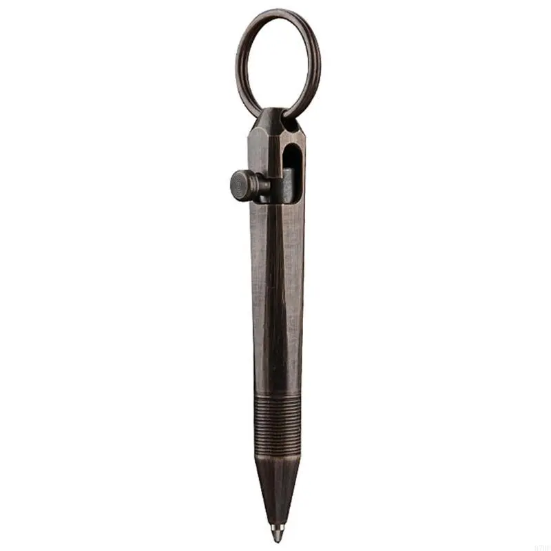 Quick Drying 0.5mm Journal Pen Straight Liquid Gel Pen Brass Writing Pen